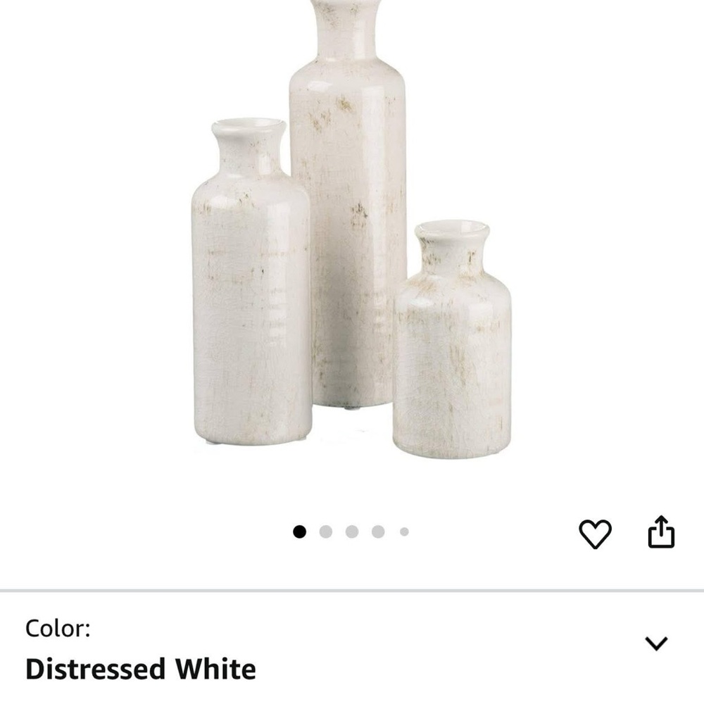 Sullivan’s Rustic Cream Ceramic Vase Trio